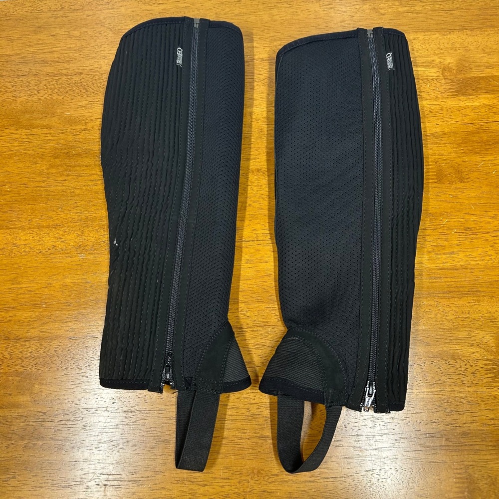 BasEQ Luna Womens Mesh Half Chaps Black Equestrian Riding Gear Medium M